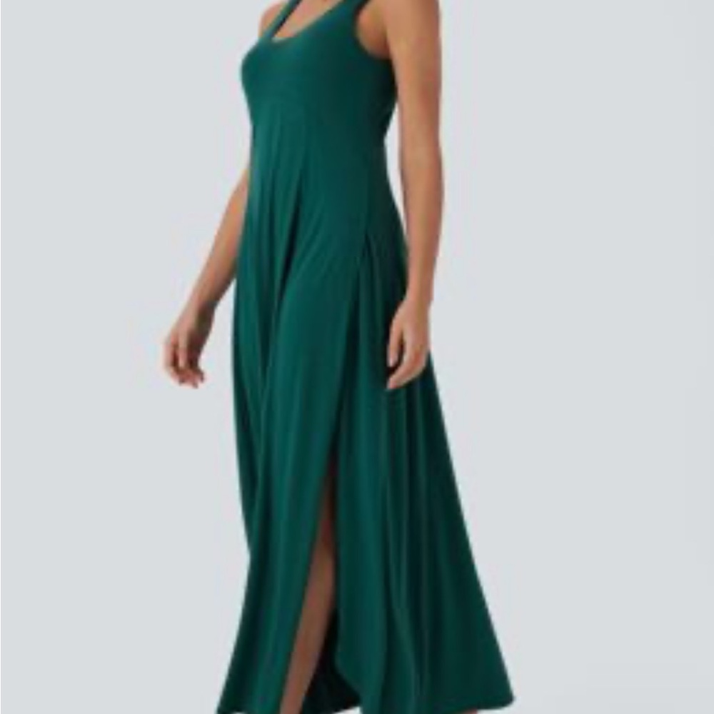 HALARA Sleeveless Maxi Dress in Forest Biome Green